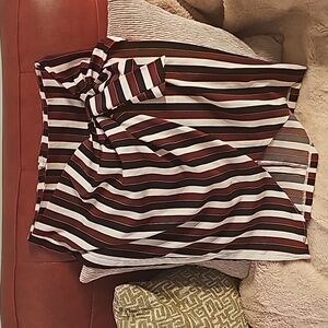 Dynamite Burgundy Striped Bow Skirt